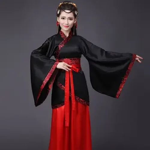Hosszú ujjú Hanfu hosszú ruha Patchwork ősi stílusú kínai hagyományos jelmezek teljesítmény szoknya Cheongsam kínai tang öltöny
