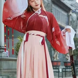 Arddull Retro Tseiniaidd Vestido Coch Hanfu Gwisg Cosplay Asiaidd Merched Tsieina Sgert Traddodiadol Hir Kimono Kawaii Set Sgert Parti Merched