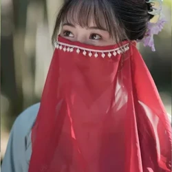 Ategolion Hanfu gorchudd perlog eli haul benywaidd pob gêm eli haul hynafol gorchudd wyneb rhwyllen gorchudd gwrth-uwchfioled di-wisg i fenywod