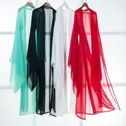 Ban Đầu Hanfu Áo Nữ Trắng Cổ Tích Dài Váy Trung Quốc Chống Nắng Quần Áo Tay Áo Lớn Nữ Trung Quốc Trang Phục Truyền Thống