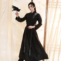 Maint Ychwanegol 3XL Hanfu Dynion Hanfu Tsieineaidd Hynafol Setiau Du Dynion Carnifal a Chosplay Calan Gaeaf Gwisg Hanfu Gwisg Hanfu i Ddynion Maint Mawr