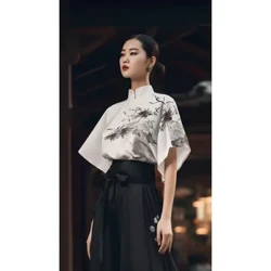 Originale chinezești tradiționale Hanfu Plus Mamian Set rochie de cal pentru toamnă, cămașă nouă de lux, model în stil retro, îmbrăcăminte zilnică