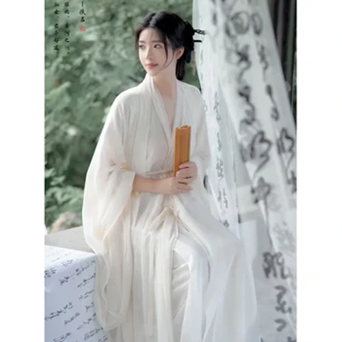 Hanfu Ancient Costume Hvid Antik Han Elements Dress Dance