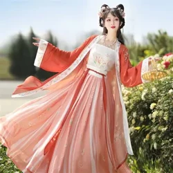 Abesifazane Basendulo BamaShayina Abesifazane Ababukhazikhazi beHanfu Ingubo Yenganekwane Embroidery Isiteji Somdanso Wesintu Imvunulo ye-Retro Song Dynasty 3 Piece Sets