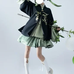 Hoʻonohonoho kumu hoʻomaikaʻi ʻana i ka ʻaʻahu lio i ke ʻano o kēlā me kēia lā Ming Dynasty kū ʻo Ma Mian Qun Suit me ke kola Hanfu Short Skirt Set