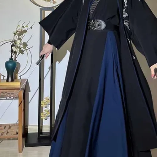 Hanfu Đầm Dành Cho Nam Nữ Truyền Thống Trung Quốc Thêu Hanfu Bộ Cặp Đôi Carnival Trang Phục Hóa Trang Trắng Đen Hanfu Bộ