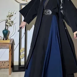Erkekler üçin Hanfu köýnegi Hytaýyň adaty keşdesi Hanfu jübütleri karnawal kosplay geýimi ak we gara Hanfu toplumlary