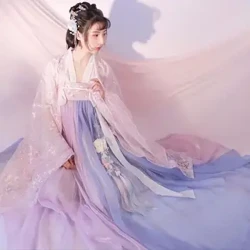 2023 Hanfu Tsieineaidd Arddull Benywaidd Tang Hynafol Ming Merched Gwisgoedd Sgert Cain Merch Retro Perfformiad Llwyfan Dillad Hynafol