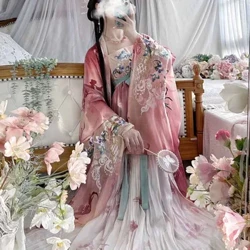 Gwisg Hanfu Tsieineaidd Merched Carnifal Calan Gaeaf Cosplay Gwisgoedd Parti Gwisgoedd Brodwaith Tsieineaidd Hynafol Gwisg Hanfu Plus Maint XL