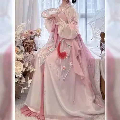 Xanfu ayollar xitoy an'anaviy Cosplay peri kostyumi qadimiy hanfu pushti libosi 2023 yozgi raqs libosi malika libosi katta o'lchamli
