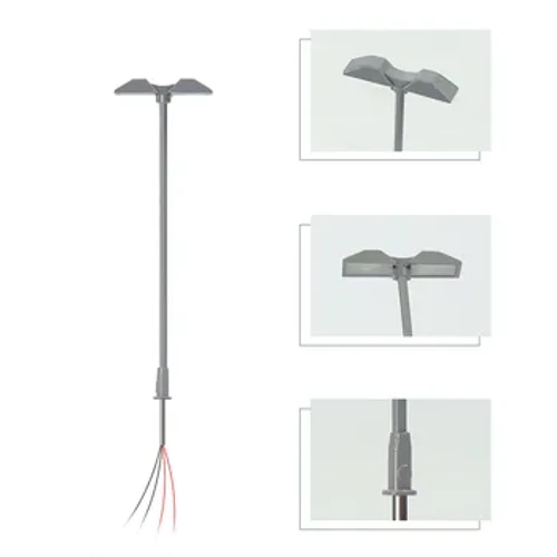 Golau Llwyfan Model Golygfa 5Pcs Gyda Lamp Stryd LED Z Gauge 1: 200-220 Tirlunio Cynllun Adeilad Iard Addurn Gardd