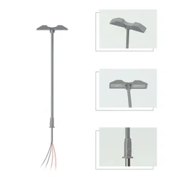 5Pcs Scene Model Platform Light na May LED Street Lamp Z Gauge 1: 200-220 Landscaping Building Layout Yard Garden Decor