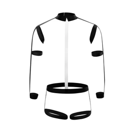 Harnaș într-o singură bucată pentru bărbați, cu mâneci elastice pentru braț, costum costum pentru club de noapte, lenjerie, ham pentru piept, costum de bondage
