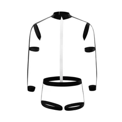 Harnaș într-o singură bucată pentru bărbați, cu mâneci elastice pentru braț, costum costum pentru club de noapte, lenjerie, ham pentru piept, costum de bondage