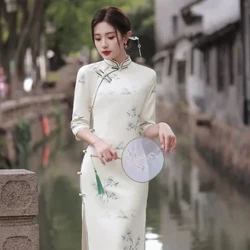 Gwisg Cheongsam Cain Elfennau Tsieineaidd Traddodiadol Arddull Tsieineaidd Newydd Gwisg Cheongsam Gwisg Cheongsam Ôl-addasu Merched