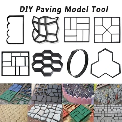 Uregelmessig plast DIY Fortau Mold Gang Maker Path Maker Hjem Hage Murstein Form Betong Form Pathmate Stepping Stone Molds