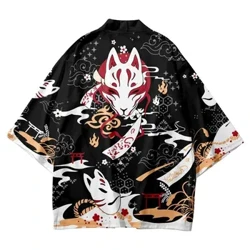 Abbigliamento tradizionale giapponese Kimono con stampa di volpe floreale Donna Retro Yukata Moda asiatica Tang Suit Harajuku Hanfu Yukata Jacket