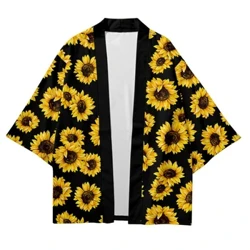 Erkekler Gawaýi Günebakar Çap Kimono Kardigan Japaneseapon Erkek Köýnek Bluzasy ataukata Haori Obi Adaty Samuraý eşikleri