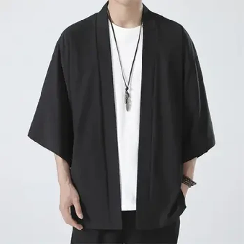 Kimono Erkek eşik Kimono Para Hombre Gara palto Ak eşikli köýnek Tomus Haori Erkekler Unisex Samurai eşikleri Japaneseapon erkekleri