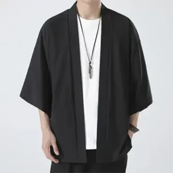 Clóca Fir Kimono Kimono Para Hombre Cóta Dubh Clóca Bán Léine Trá Samhraidh Fir Haori Unisex Samurai Éadaí Fir Seapánach