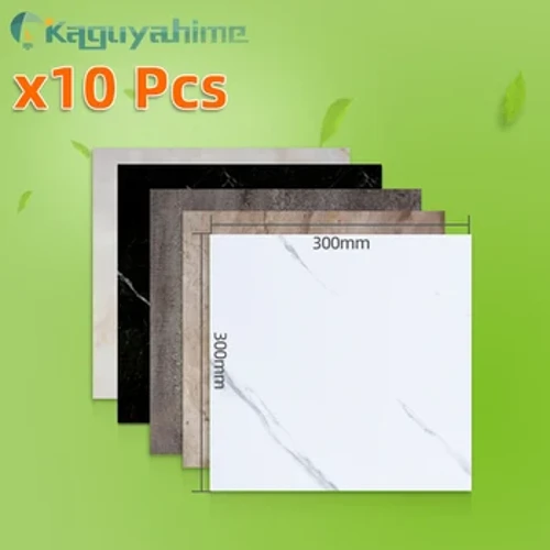 =(K)=10 kpl PVC-jäljitelmämarmorilattiatarrat Itsekiinnittyvät seinätarrat vedenpitävät kylpyhuoneen kodinsisustustarrat 30*30cm