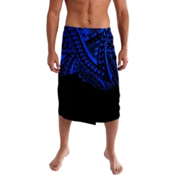 Lavalava ie faitaga Sublimationstryck Samoa Män Halvkjol Åta sig anpassat tryck Etnisk stil Bonfire Party Herrklänning