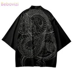 Νέα άφιξη σε ιαπωνικό στυλ Dragon Print Traditional Kimono Ανδρικά πουκάμισα Yukata Cardigan Cosplay Haori Oversized μπλουζάκια Streetwear