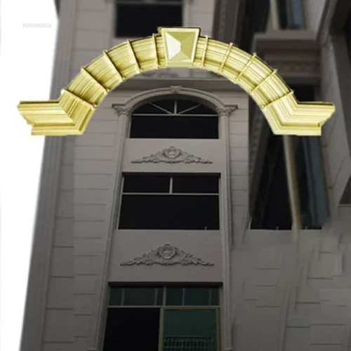 Půlkruhový oblouk Římský sloup Okenní kryt Formy Vila Okenní Sloup Linie Forma Cement Exteriér stěny Budova Zahradní dekorace