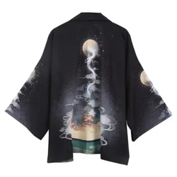 Japonski kimono, retro žerjav, tanek plašč, obleka Haori Hanfu, plašč, moška poletna obleka v kitajskem slogu, nova taoistična obleka Tang