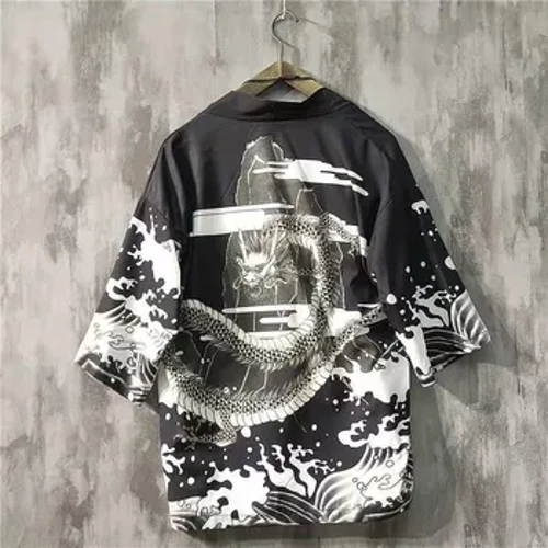 Áo khoác kimono Nam Nữ Phong Cách Nhật Bản Haori Phong Cách Trung Hoa Cardigan Nam \ Mùa Hè Rời Cá Chép Rồng Yukata Cardigan Nữ
