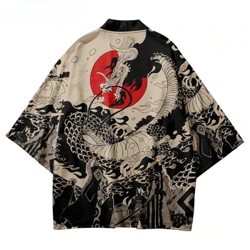 Adaty Samurai Kimono Erkekler Japaneseapon Anime Dragon Çap Kosplay Haori Zenan Aýallar Kardigan atukata Köýnek Tomus eşigi