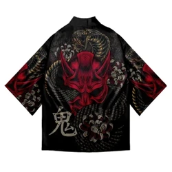 Yılan Şeytan Baskı Ceket Japon Kimono Hırka Gömlek Kadın Haori Yukata Cosplay Erkekler Geleneksel Giyim
