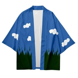 Kimono Print Cloud Loose ar gyfer Dynion a Merched, Dillad Stryd Japaneaidd, Arddull Harajuku Haori, Cosplay, Kimono, Yukata