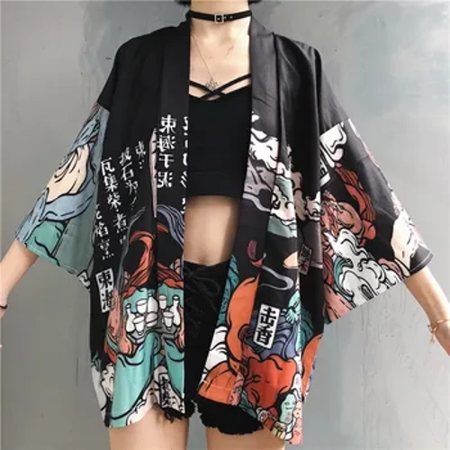 Crys Dillad Japaneaidd Kimono Cardigan Merched Haori Obi Yukata Traeth Merched Kimono Haf Crys Cosplay Merched 11312