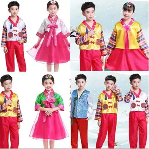 Imvunulo Yesiteji Somdanso SaseKorea Amantombazane Ingubo Yomshado yase-Hanbok Izingane Izingane Zidlala Izingubo Zase-Asia Izingubo Zomkhosi Wephathi