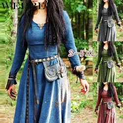 Mná Mandylandy Meánaoise Maxi gúna Róba Vintage Fairy Elven Gúna Renaissance Éadaí Lochlannach Ceilteach gúna Liathróid Fantasy