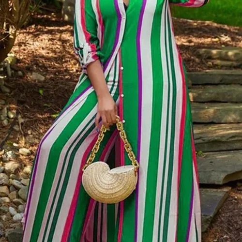 Roupas europeias chiques e modernas de tamanho grande em 2024: conjunto de blusa de manga comprida com calças, nova chegada de outono