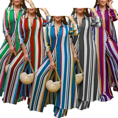 Chique en trendy grote maten Europese kleding in 2024: herfstnieuwe collectie top met lange mouwen en broekset