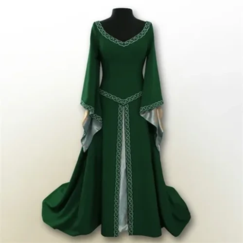 Izingubo Zabesifazane Ezinemibala Ye-6 Yekhulu Le-18 Izingubo Zasenkathi Ephakathi Ephakathi Ingubo Ende Yesimanje Yowesifazane I-Cosplay Izingubo ZaseYurophu Zendabuko YeRetro