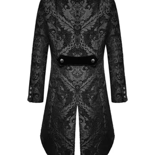 Cổ điển Quỷ Nam Gothic Phong Cách Khoa Học Viễn Tưởng Tailcoat Áo Khoác Đen Thổ Cẩm Đầm Cưới Châu Âu Quần Áo