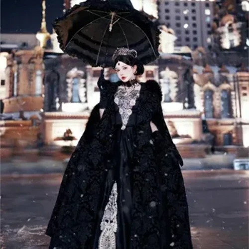 Russian Dark Studio Trip Shoot Apģērbs Foto Melns Apmetnis