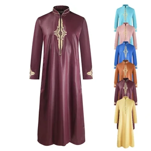 Đen Hồi Giáo Quần Áo Nam Chiều Dài Tay Dài Rời Hồi Giáo Ả Rập Saudi Áo Dây Hồi Giáo Trang Phục Hồi Giáo Đầm Dành Cho Nam