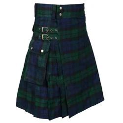Erkek Yardımcı İskoç Eteği Pimi İskoç Siyah ve İrlandalı Tartan Hibrid Kraliyet Stewart İskoç Eteği Pimi Cepler Ile İskoç Eteği Yardımcı İskoç Giyim