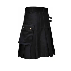Brandneu, langlebig, hohe Qualität, heißer Verkauf, Rock, Herrenkleidung, Goth, Highland Kilt, Kilts, Herren, Outdoor, traditionell, schwarz