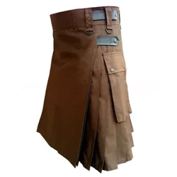Herrkläder Utility Kilt Mode Kendo-kjolar med ficka Gotisk skotsk vintage Skottland Highland midjeband för män Kilt