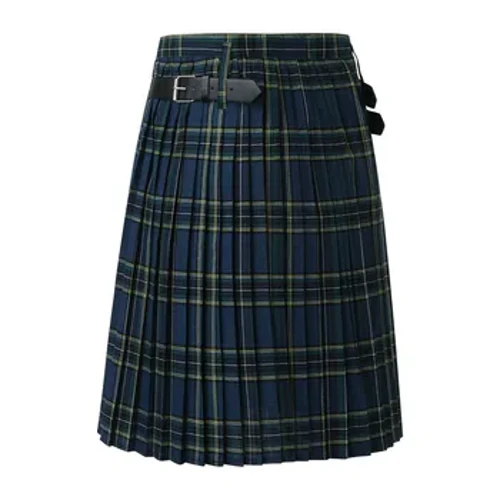 I-Retro Men Isiketi sase-Scottish Waistband I-Victorian Pleated Skirt Contrast Umbala Wezingubo Zasenkathi Ephakathi Izingubo Ze-Plaid Skirt