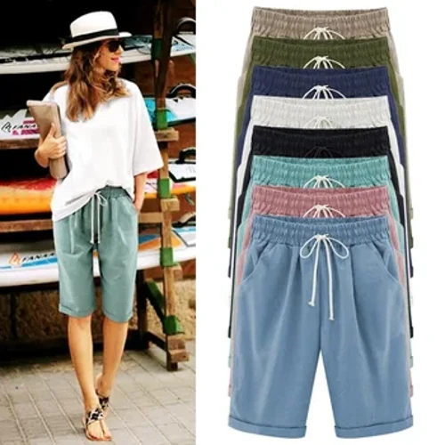 Short de sport décontracté d'été en coton pour femmes, extensible, jambe droite, respirant, cinq points, pantalons de survêtement amples pour femmes