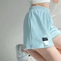 Shorts na mBan 2023 Gearrthóga Spóirt Ard-Waisted Samhraidh Íosta Loose Mná Caol Corr Leaisteacha Pants te Dath Soladach Éadaí Baile