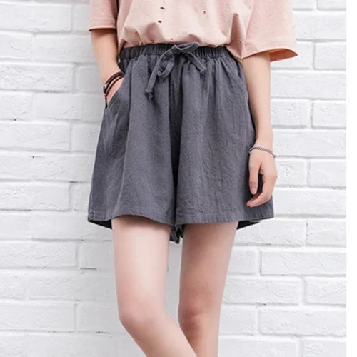 Gidyq Nữ Vải Lanh Cotton Quần Short Mùa Hè Hàn Quốc Thường Ngày Dạo Phố Rời Quần Short Thể Thao Tất Cả Trận Đấu Cao Cấp Nữ Quần Ống Rộng
