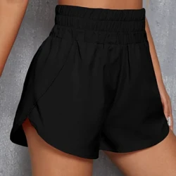Moda de vară pentru femei, sport, pantaloni scurți de yoga, talie elastică, ocazional, de culoare solidă, pantaloni scurti confortabili pentru femei